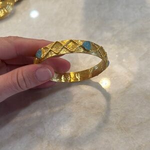Gold and Turquoise Women's Bracelet